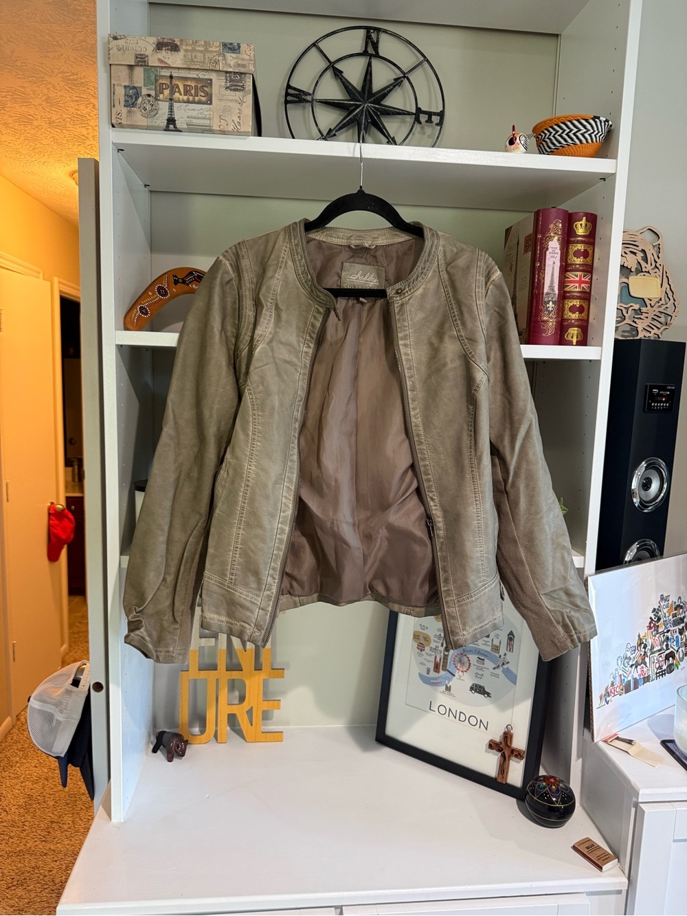 Sebby Taupe Bomber-Style  Jacket
